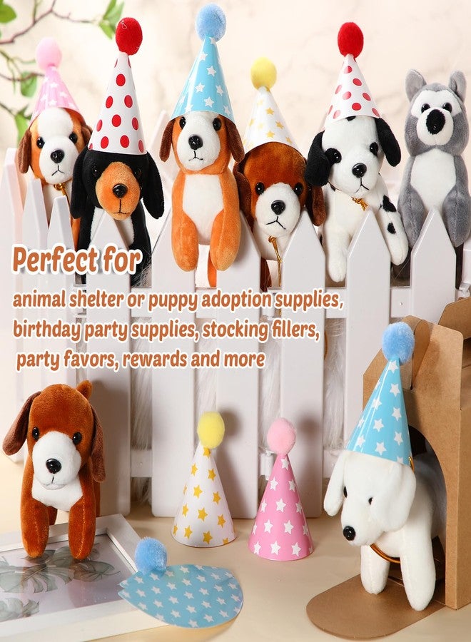 مجموعة سيمجوينج المكونة من 12 دمية كلب صغيرة محشوة، تتضمن 12 كلبًا محشوًا، و12 صندوقًا من ورق الكرافت، و12 قبعة عيد ميلاد، وهي مثالية كهدايا لحفلات أعياد الميلاد ذات الطابع الحيواني (بني). - Image 3